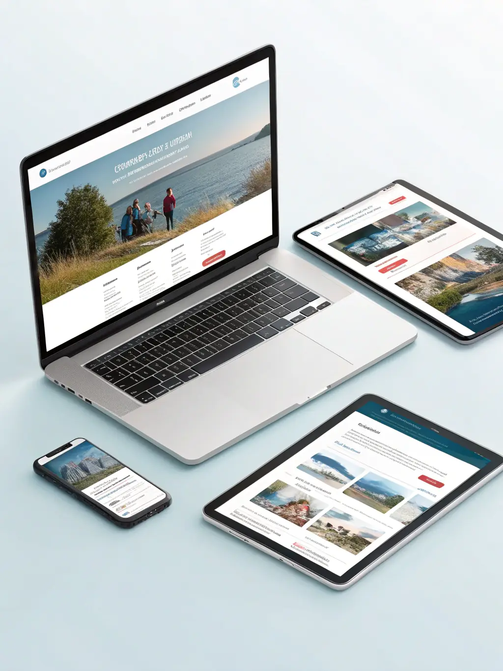A visually appealing website design mock-up, highlighting user-friendly navigation, responsive design, and compelling content that aligns with the brand's identity.